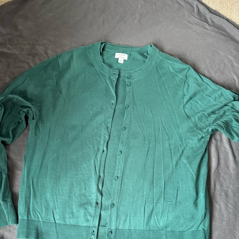 J.Crew Classic Green Cardigan | Size 2X / XXL